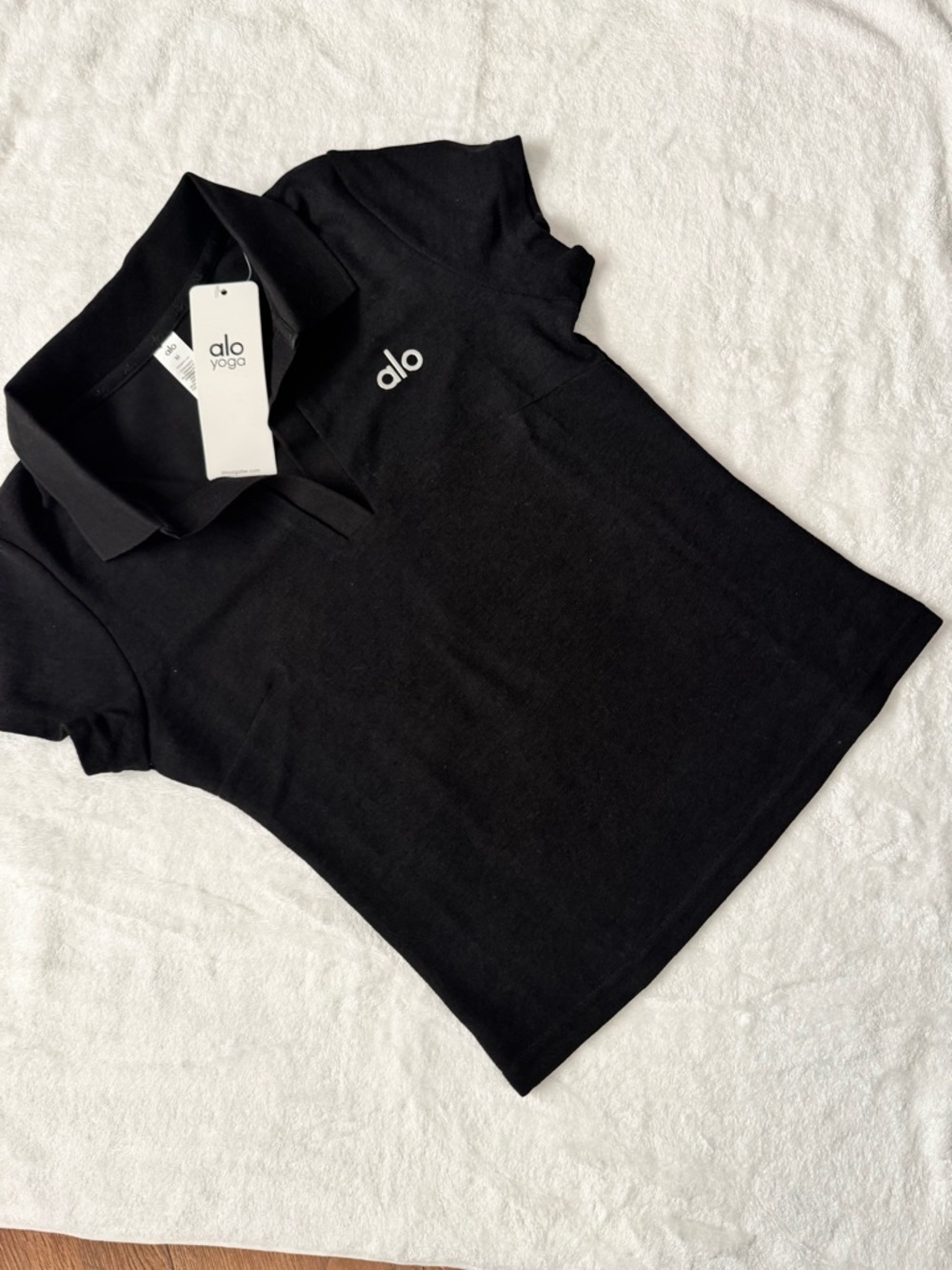 ALO Yoga Black  Polo with Logo